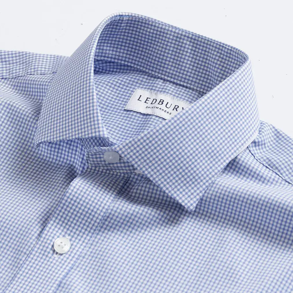 The Blue Healy Performance Twill Custom Shirt Custom Dress Shirt- Ledbury