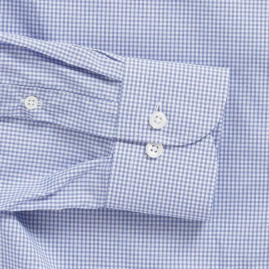 The Blue Healy Performance Twill Custom Shirt Custom Dress Shirt- Ledbury