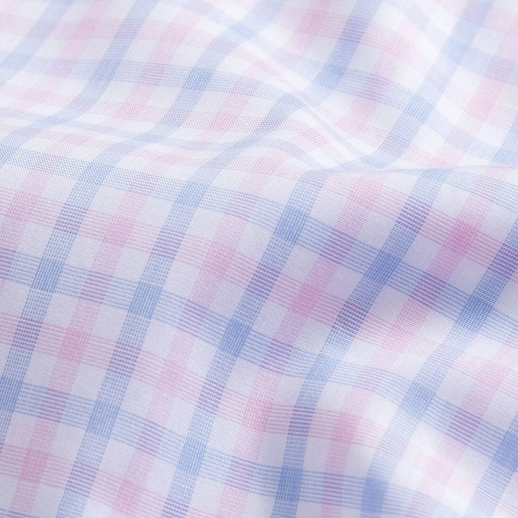 The Pink Arville Check Comfort Stretch Custom Shirt Custom Dress Shirt- Ledbury