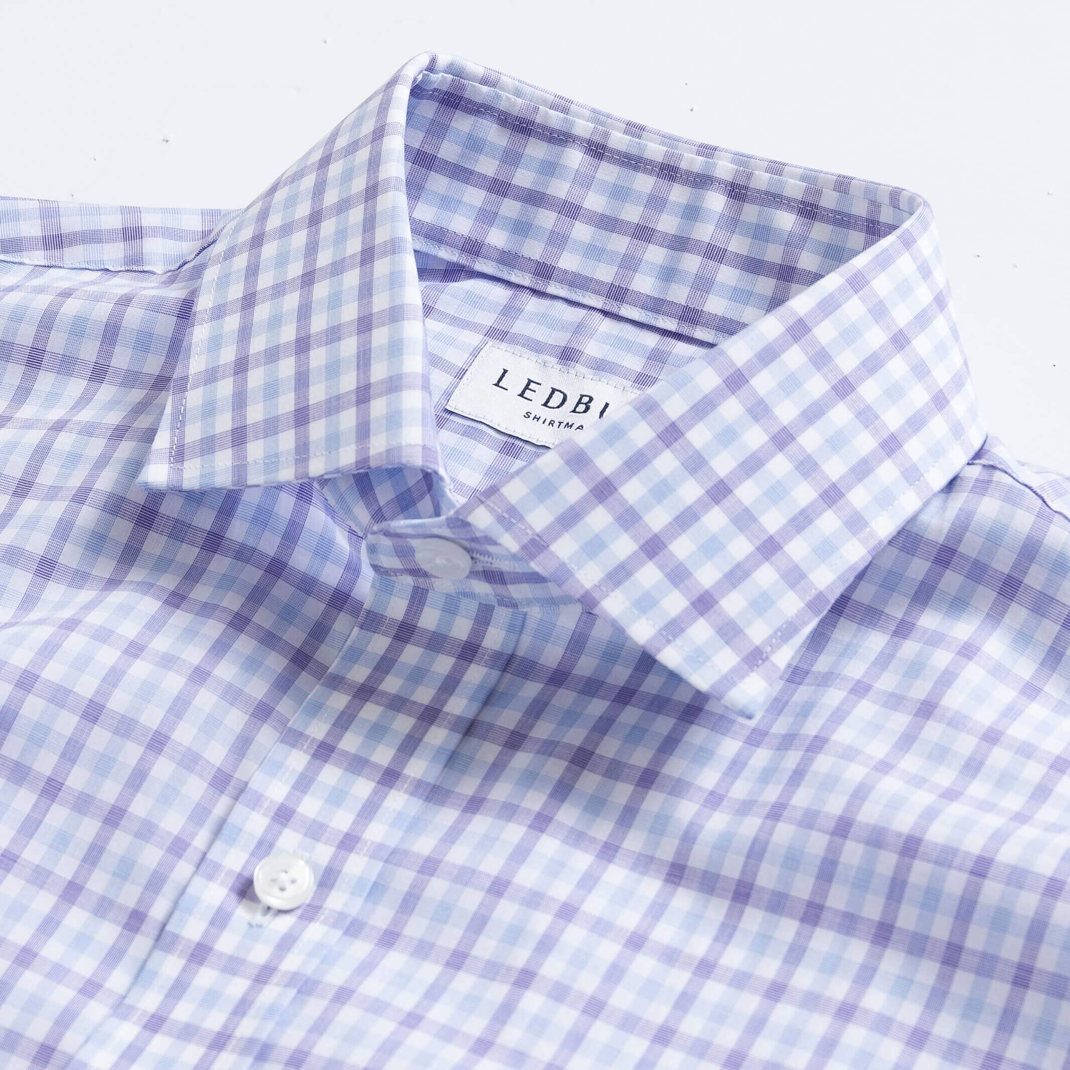 The Purple Arville Check Comfort Stretch Custom Shirt Custom Dress Shirt- Ledbury