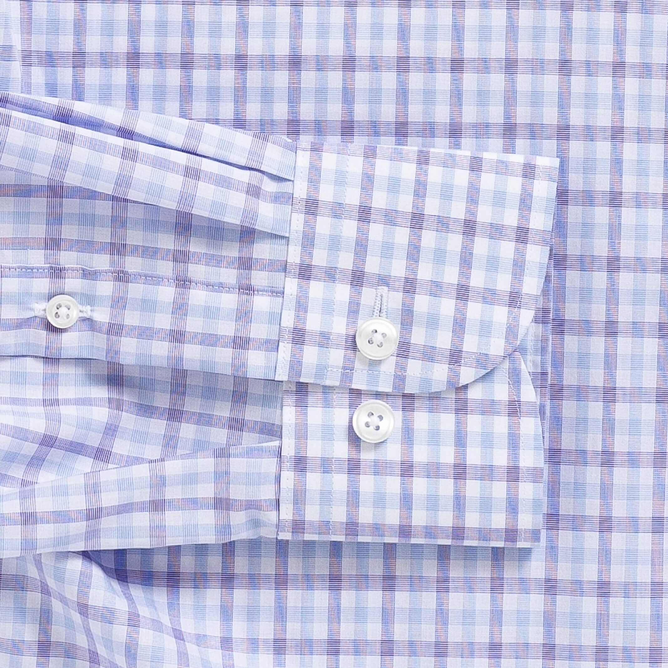 The Purple Arville Check Comfort Stretch Custom Shirt Custom Dress Shirt- Ledbury