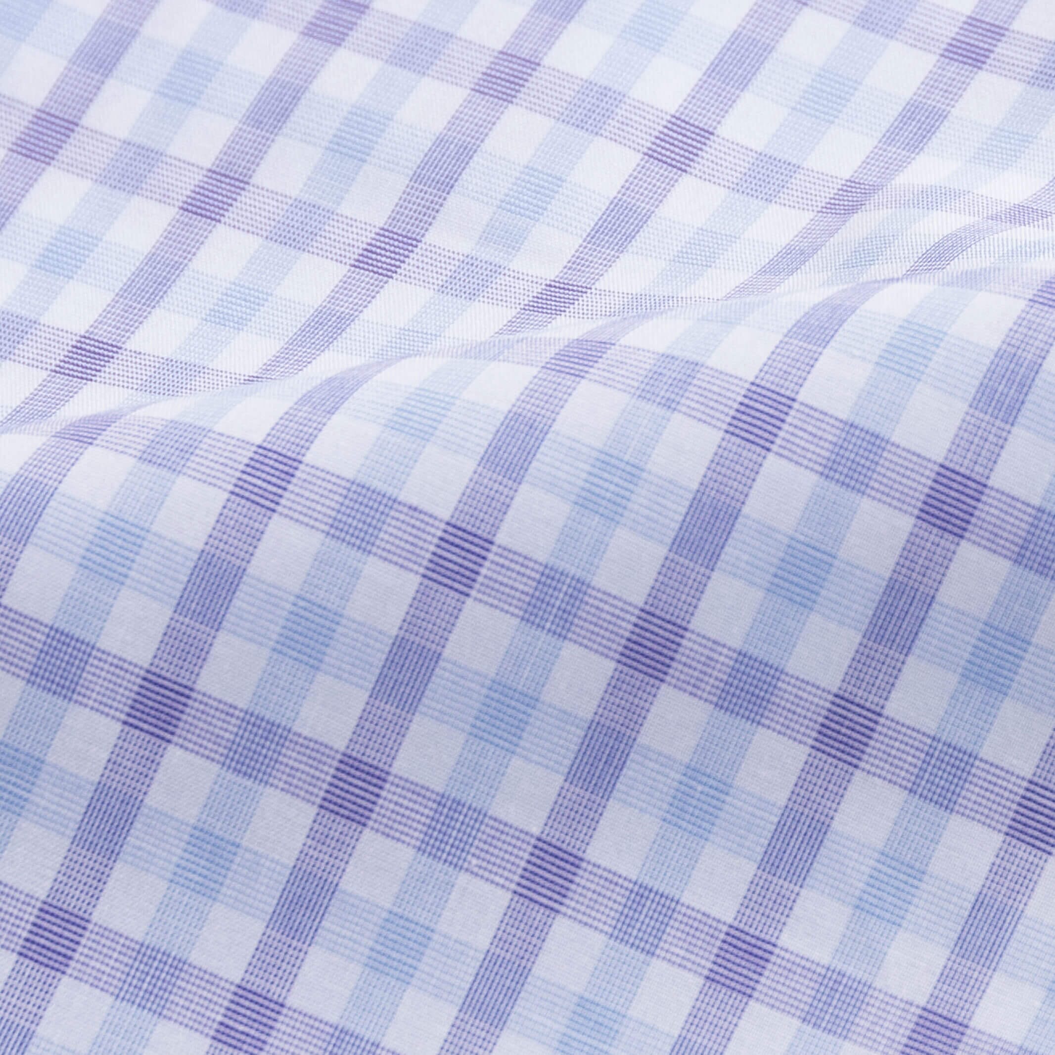 The Purple Arville Check Comfort Stretch Custom Shirt Custom Dress Shirt- Ledbury