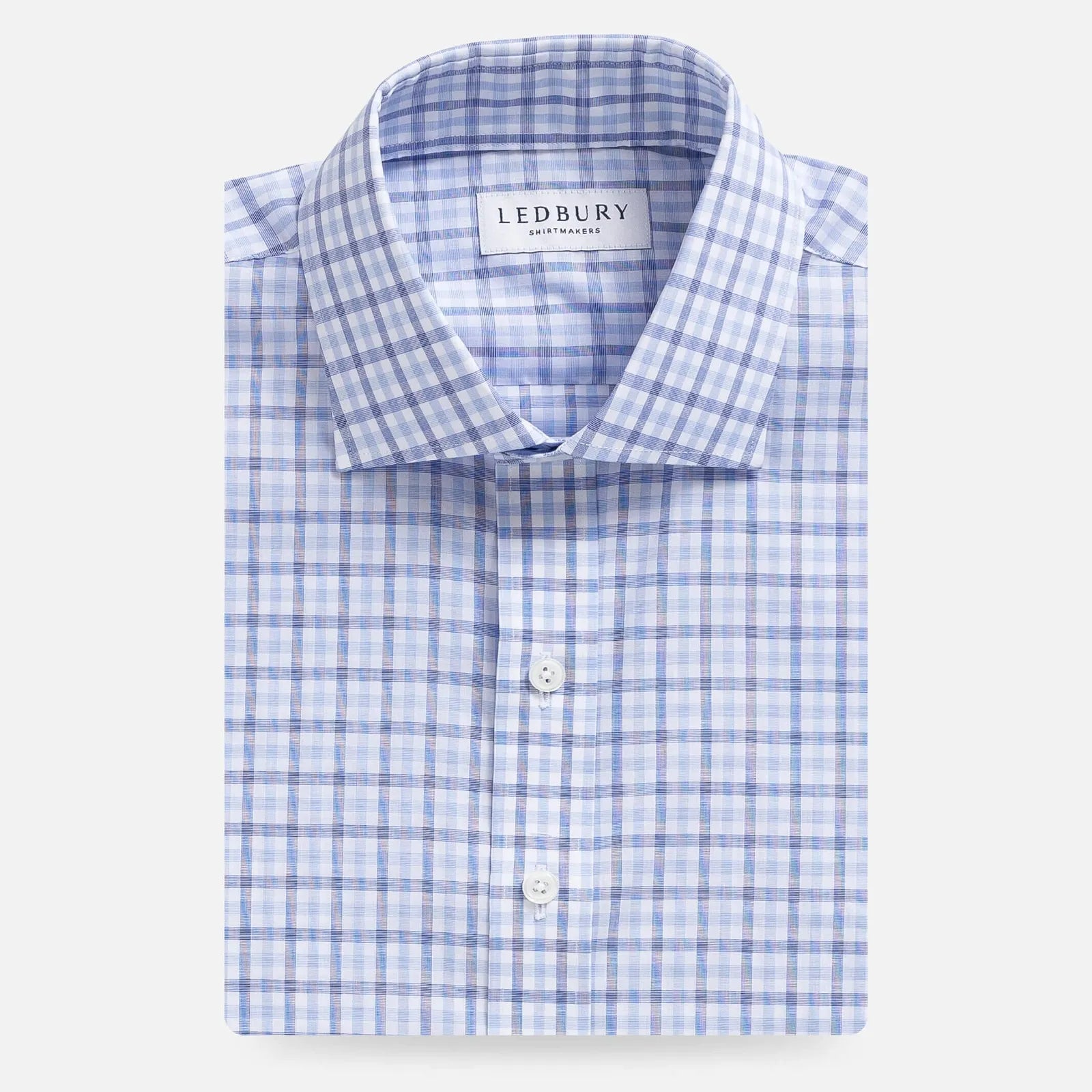 The Navy Blue Arville Comfort Strech Custom Shirt Custom Dress Shirt- Ledbury