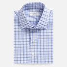 The Navy Blue Arville Comfort Strech Custom Shirt Custom Dress Shirt- Ledbury