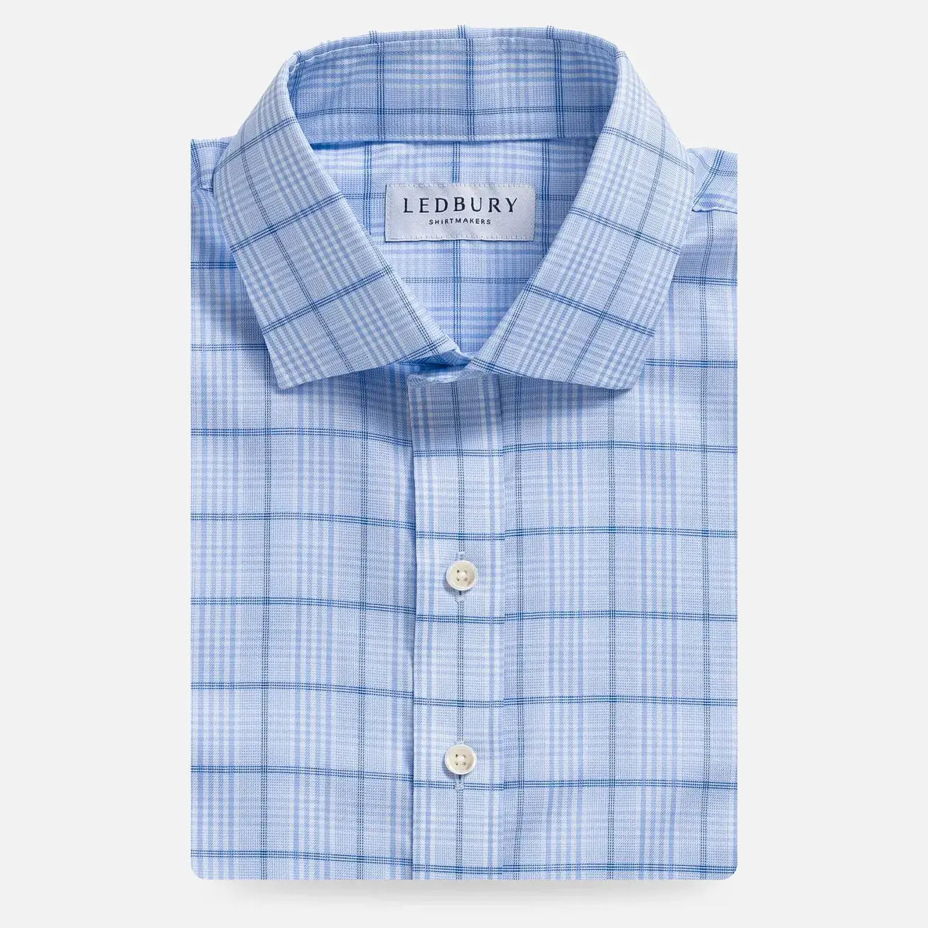 The Blue Coventry Comfort Stretch Custom Shirt Custom Dress Shirt- Ledbury