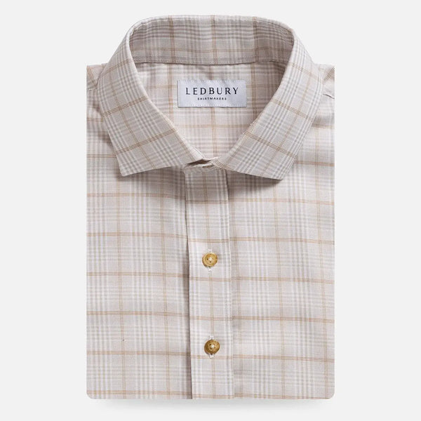 Wheat plaid shirt with Comfort Stretch fabric - Ledbury Coventry custom fit shirt
