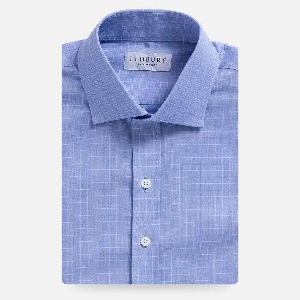 The Blue Hardin Comfort Stretch Custom Shirt Custom Dress Shirt- Ledbury