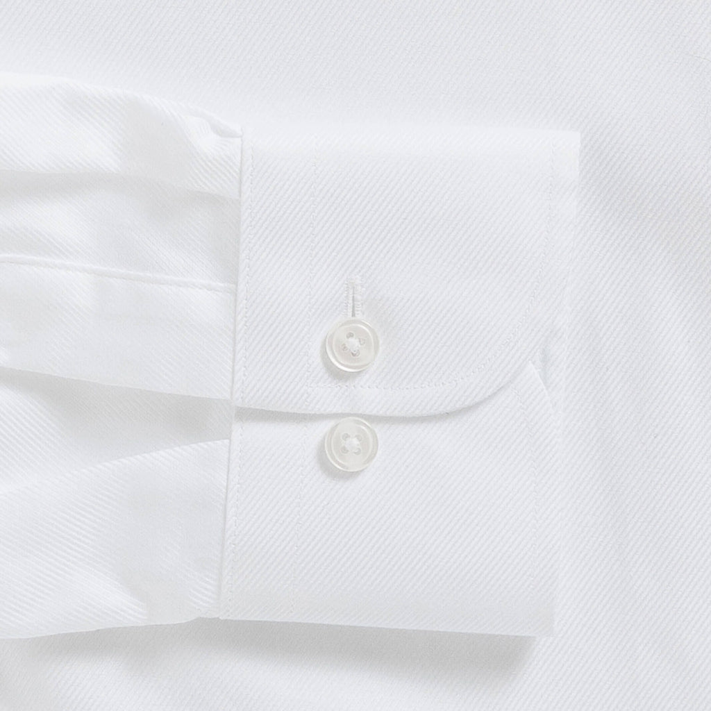 The White Rushton Royal Twill Custom Shirt Custom Dress Shirt- Ledbury