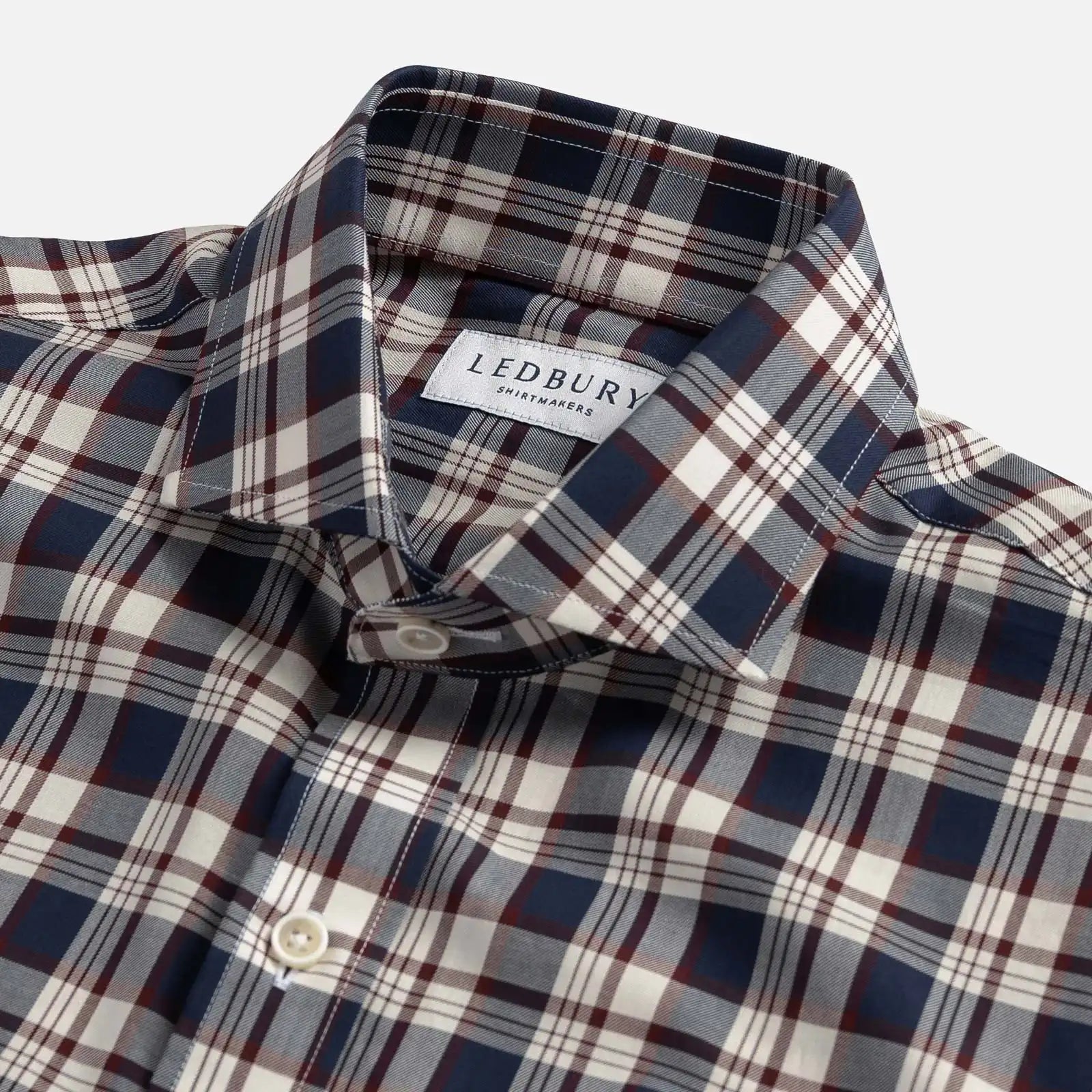 The Vintage Navy Bradford Check Custom Shirt Custom Casual Shirt- Ledbury