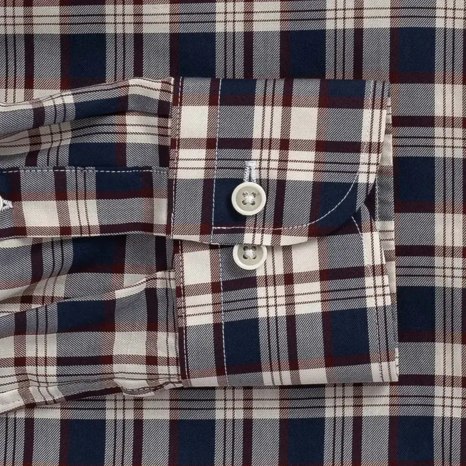 The Vintage Navy Bradford Check Custom Shirt Custom Casual Shirt- Ledbury