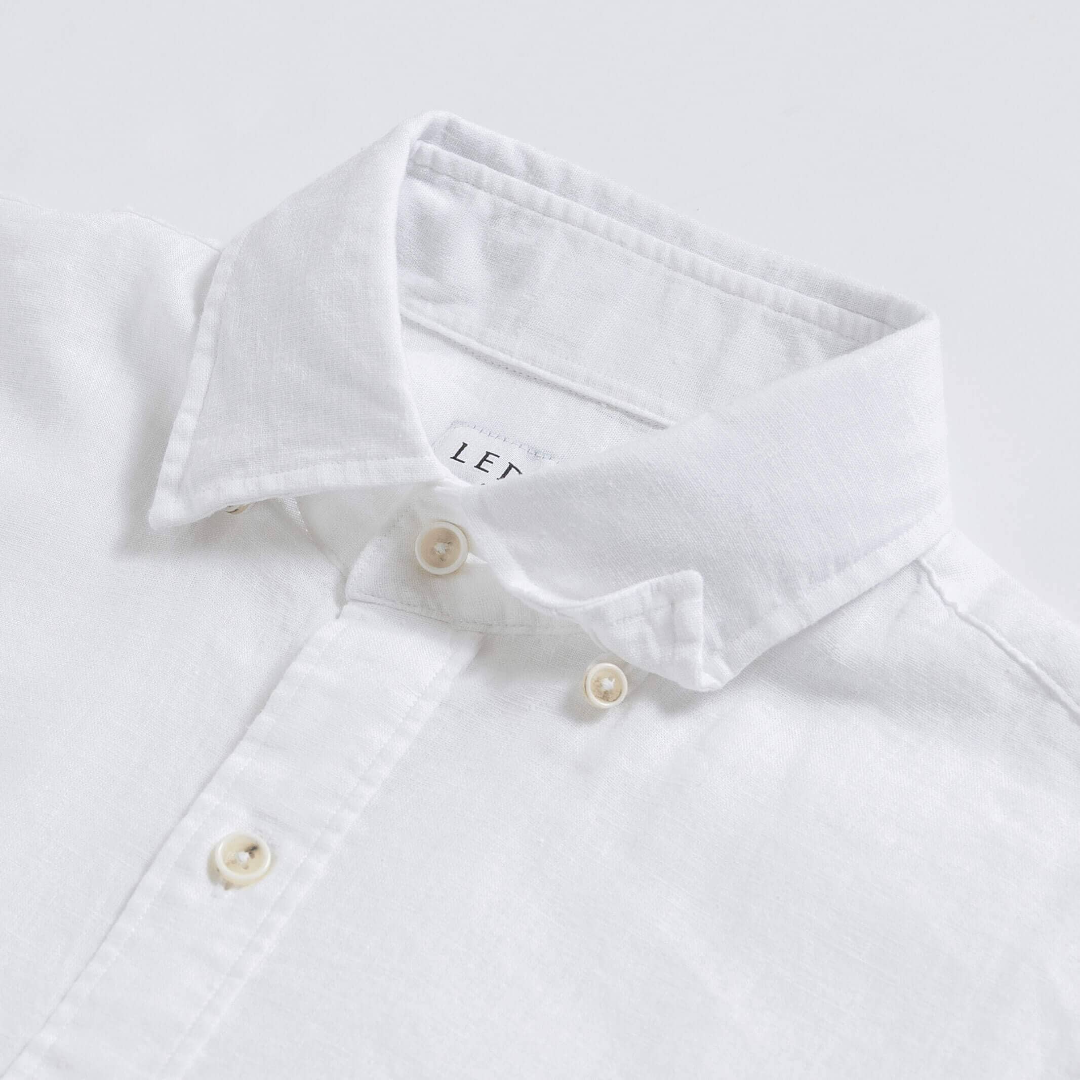 The White Barlotta Linen Custom Shirt Custom Casual Shirt- Ledbury