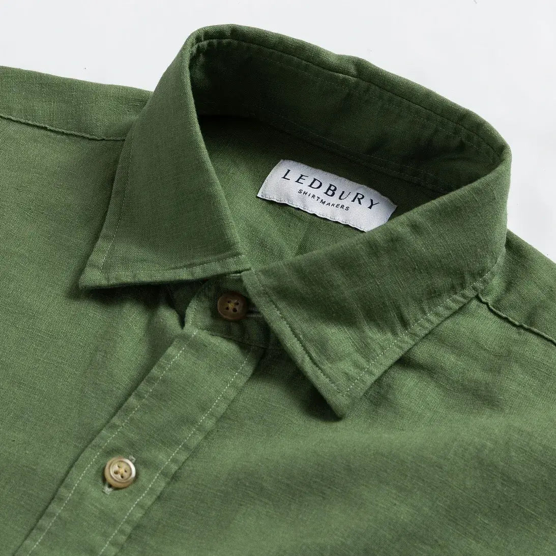 The Verde Barlotta Linen Custom Shirt Custom Casual Shirt- Ledbury