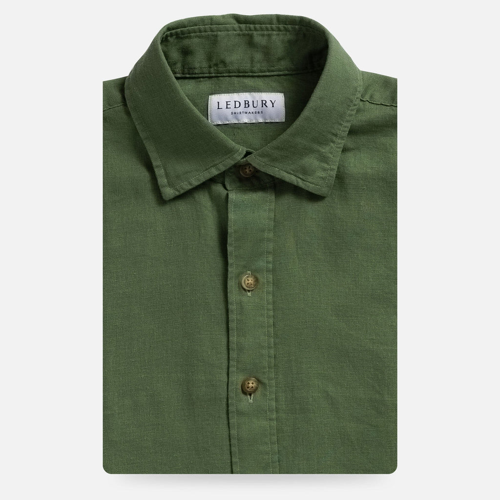 The Verde Barlotta Linen Custom Shirt Custom Casual Shirt- Ledbury