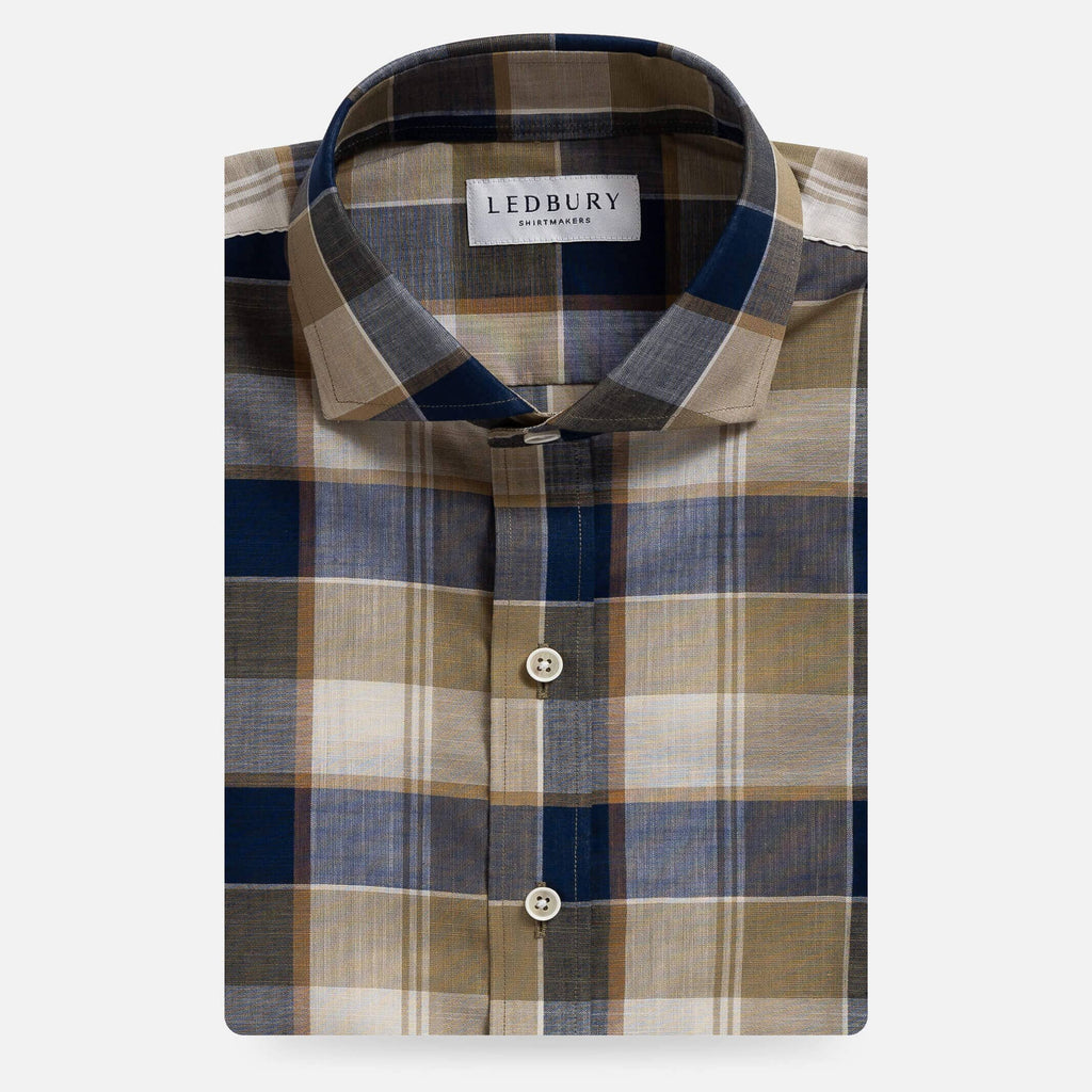 The Olive Albini Olson Plaid Custom Shirt Custom Casual Shirt- Ledbury