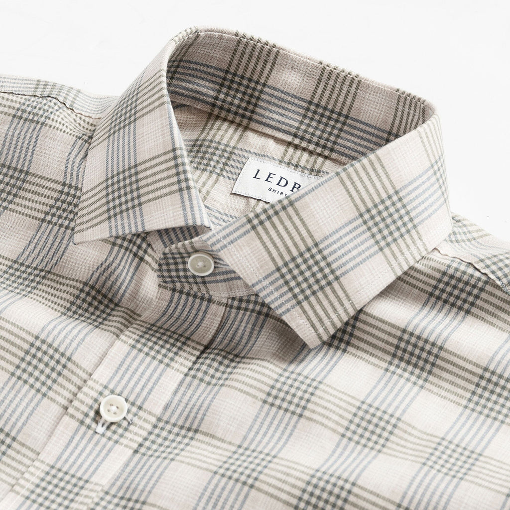 The Oatmeal Albini Cleary Check Custom Shirt Custom Casual Shirt- Ledbury