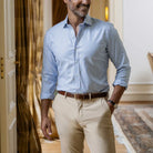 The Powder Blue Bateman Comfort Stretch Custom Shirt Custom Dress Shirt- Ledbury