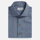 The Blue Andover Herringbone Custom Shirt Custom Casual Shirt- Ledbury
