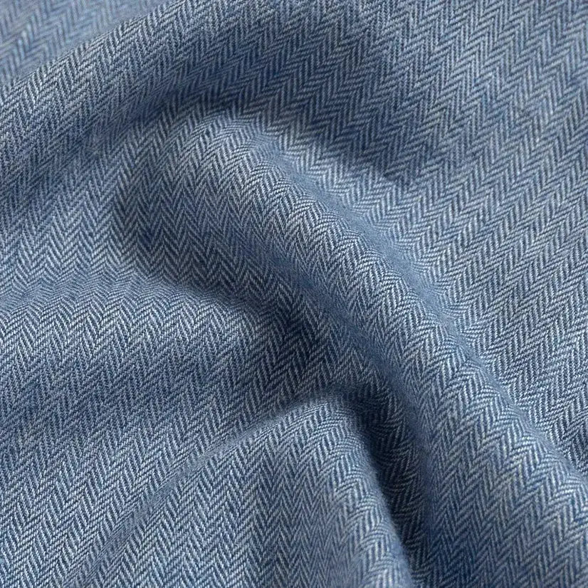 The Blue Andover Herringbone Custom Shirt Custom Casual Shirt- Ledbury