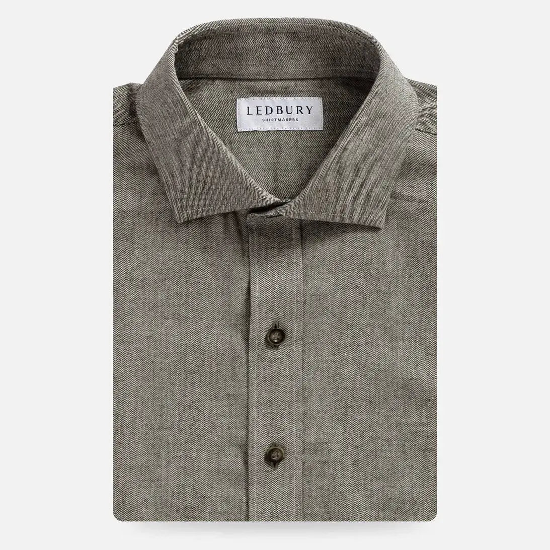 The Brown Andover Herringbone Custom Shirt Custom Casual Shirt- Ledbury
