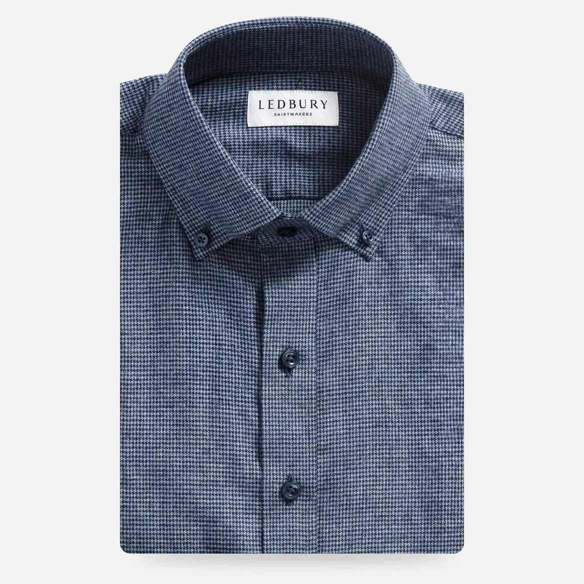 The Blue Conlon Houndstooth Custom Shirt Custom Casual Shirt- Ledbury