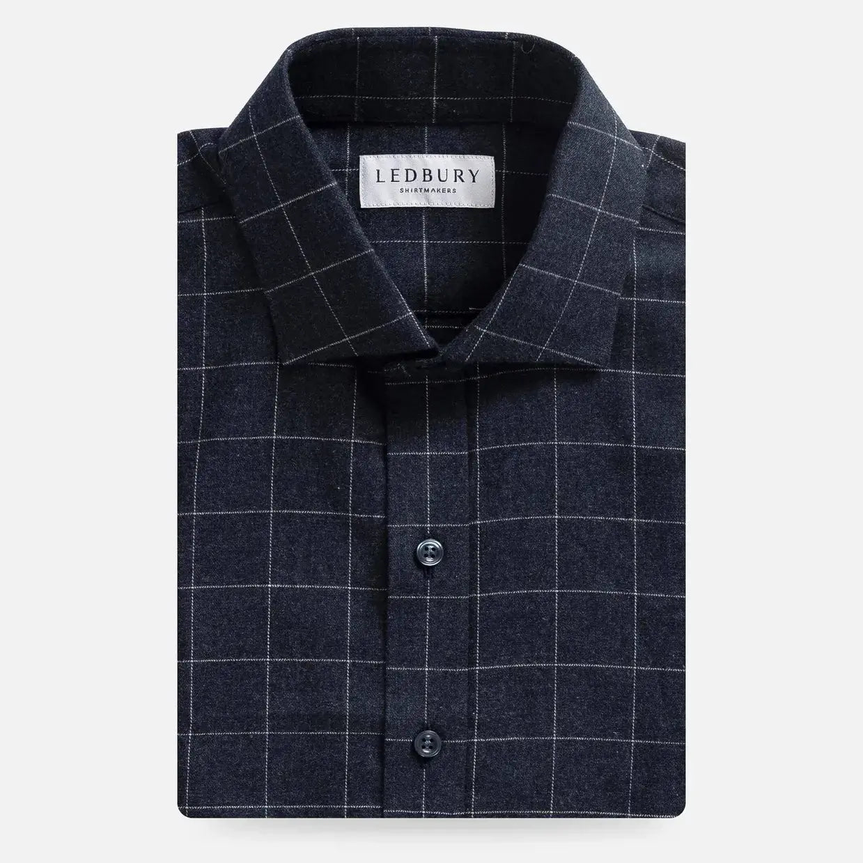 The Navy Conlon Windowpane Custom Shirt Custom Casual Shirt- Ledbury