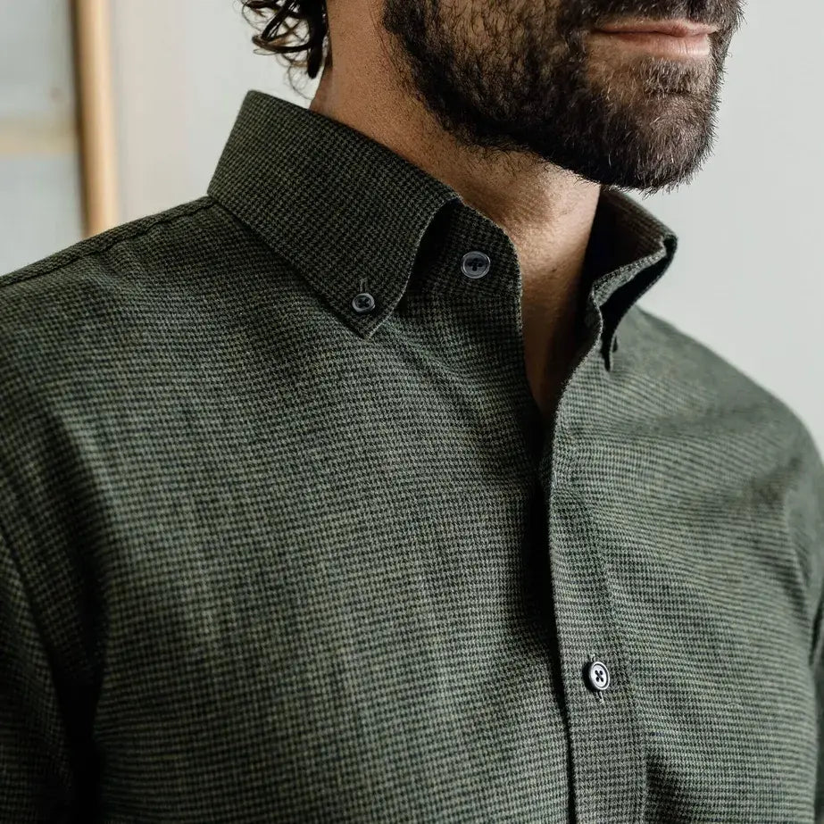 The Green Conlon Houndstooth Custom Shirt Custom Casual Shirt- Ledbury