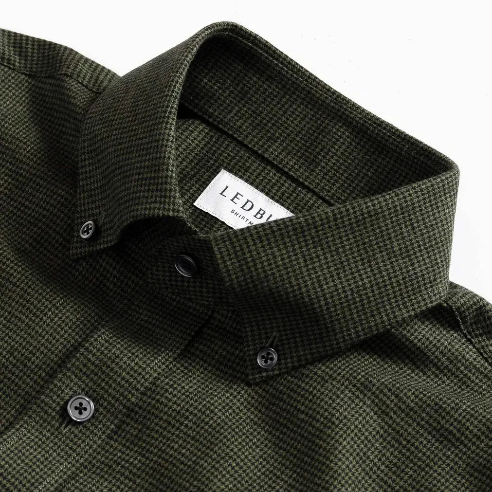 The Green Conlon Houndstooth Custom Shirt Custom Casual Shirt- Ledbury