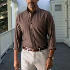 The Brown Conlon Houndstooth Custom Shirt Custom Casual Shirt- Ledbury