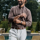 The Brown Conlon Houndstooth Custom Shirt Custom Casual Shirt- Ledbury