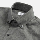 Grey casual shirt collar with houndstooth pattern - brushed twill detail