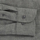 Houndstooth shirt sleeve and cuff - grey brushed twill flannel