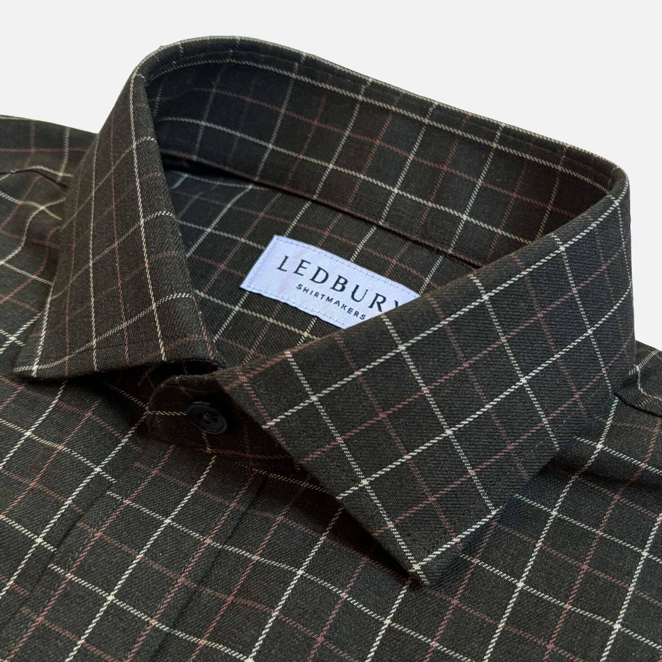 The Dark Olive Ronald Windowpane Custom Shirt – Ledbury