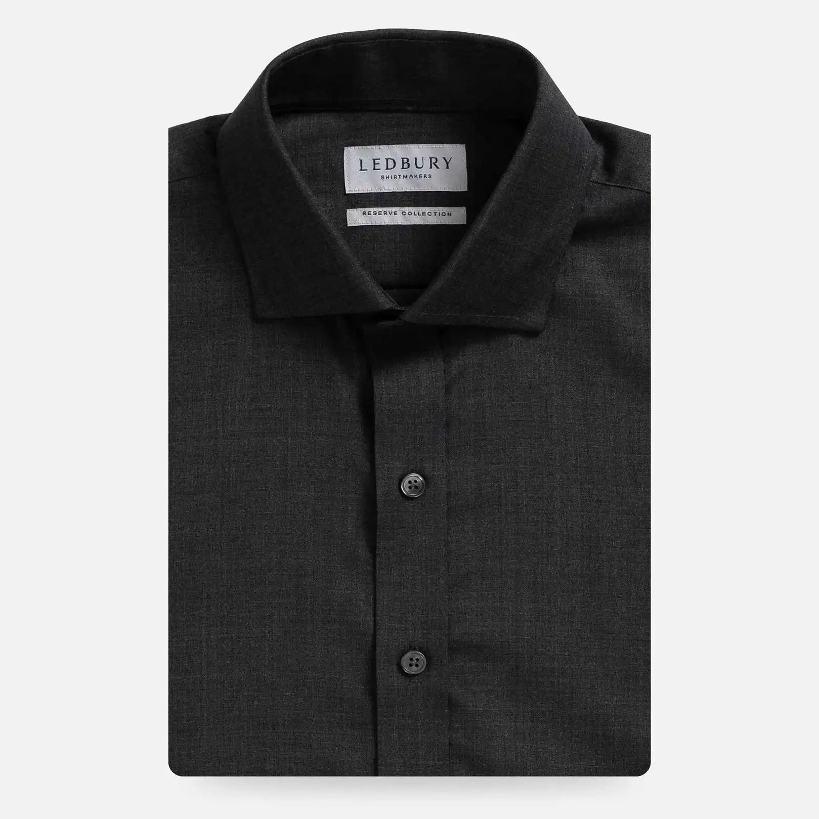 The Charcoal Reda Active Comfort Stretch Merino Custom Shirt Custom Dress Shirt- Ledbury