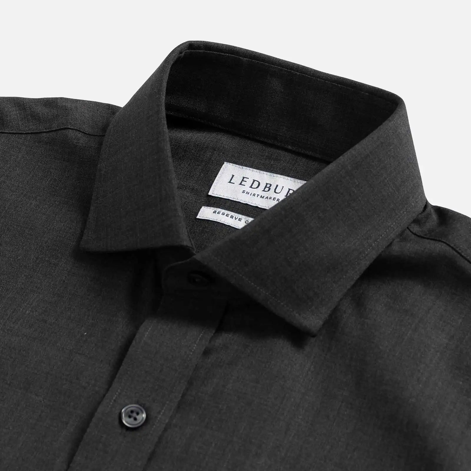 The Charcoal Reda Active Comfort Stretch Merino Custom Shirt Custom Dress Shirt- Ledbury