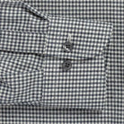 Vintage navy Berkshire gingham dress shirt cuff and sleeve detail