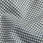 Custom dress shirt vintage navy Berkshire gingham close-up