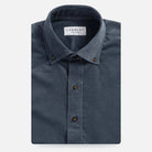 The Slate Blue Foxcroft Corduroy Custom Shirt Custom Casual Shirt- Ledbury