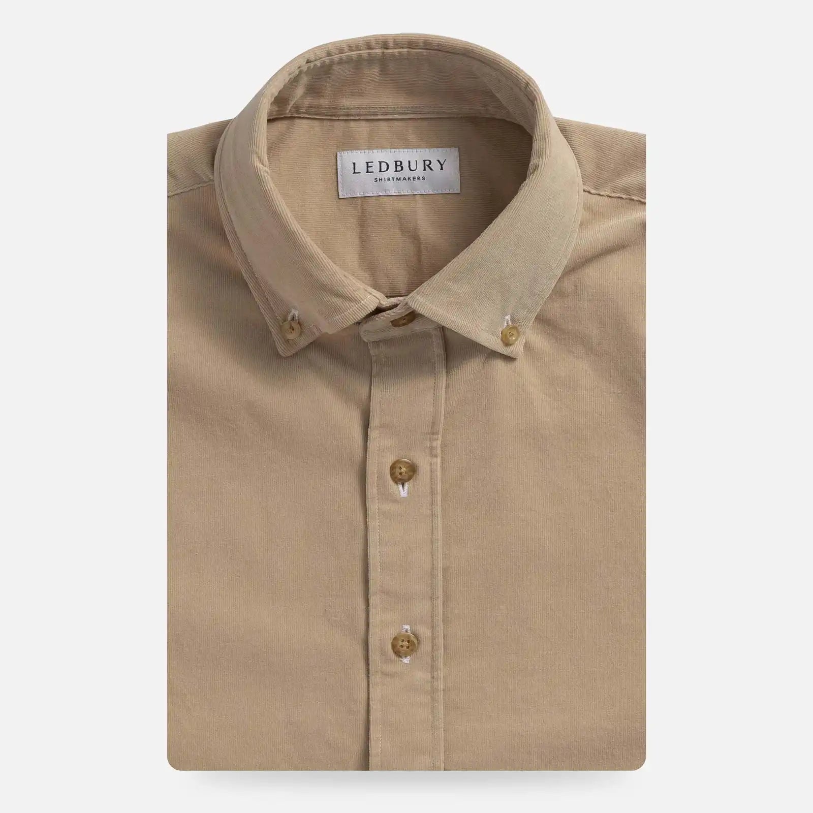 The Tan Foxcroft Corduroy Custom Shirt Custom Casual Shirt- Ledbury