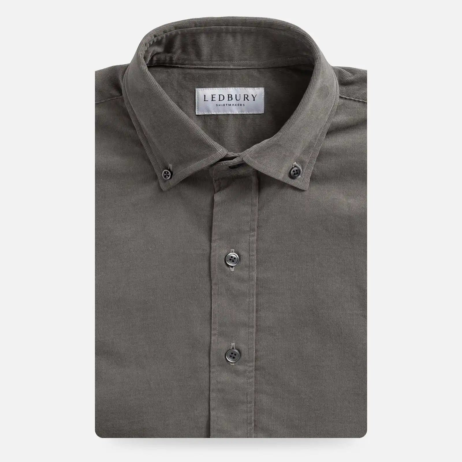 The Steel Grey Foxcroft Corduroy Custom Shirt Custom Casual Shirt- Ledbury