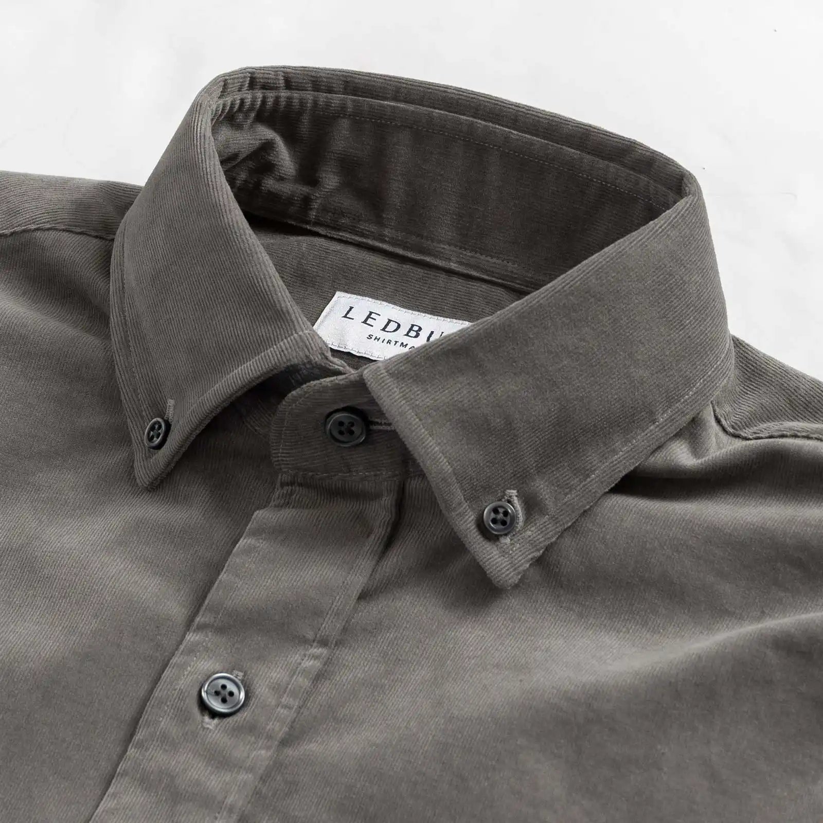 The Steel Grey Foxcroft Corduroy Custom Shirt Custom Casual Shirt- Ledbury