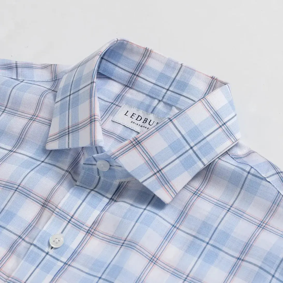 The Sky Blue Alta Plaid Custom Shirt Custom Casual Shirt- Ledbury