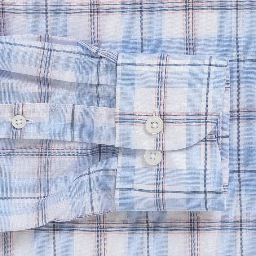 The Sky Blue Alta Plaid Custom Shirt Custom Casual Shirt- Ledbury
