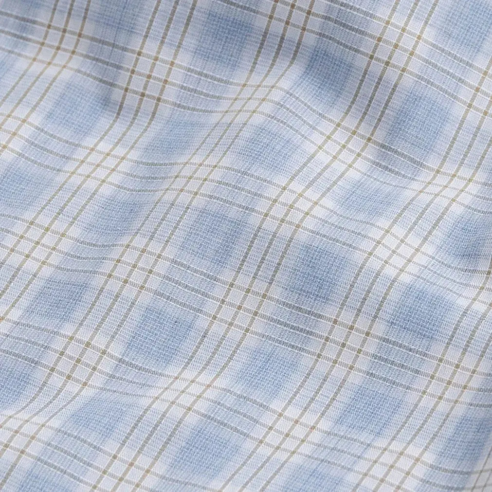 The Light Blue Chamlin Check Custom Shirt Custom Dress Shirt- Ledbury