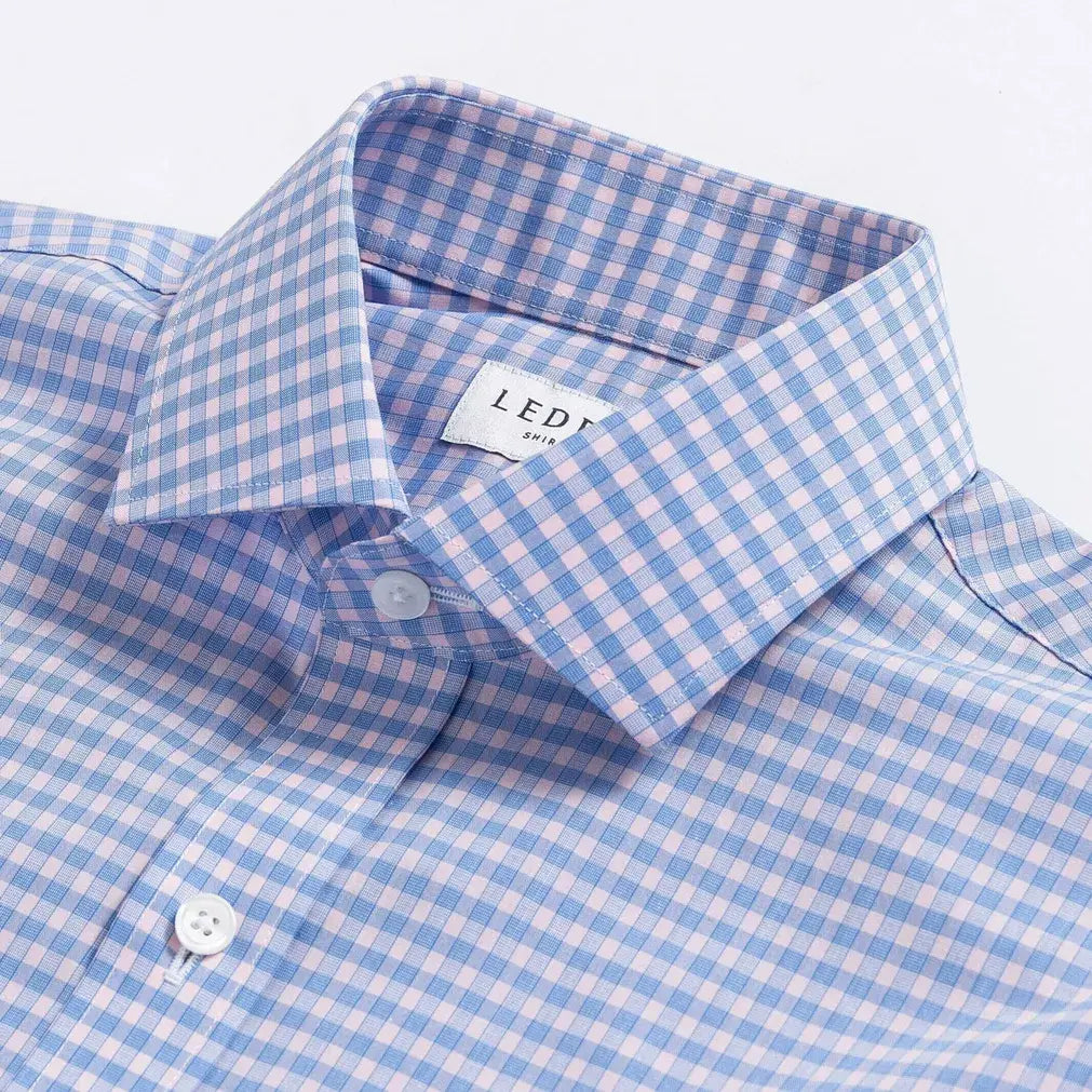 The Pink Foley Gingham Custom Shirt Custom Dress Shirt- Ledbury