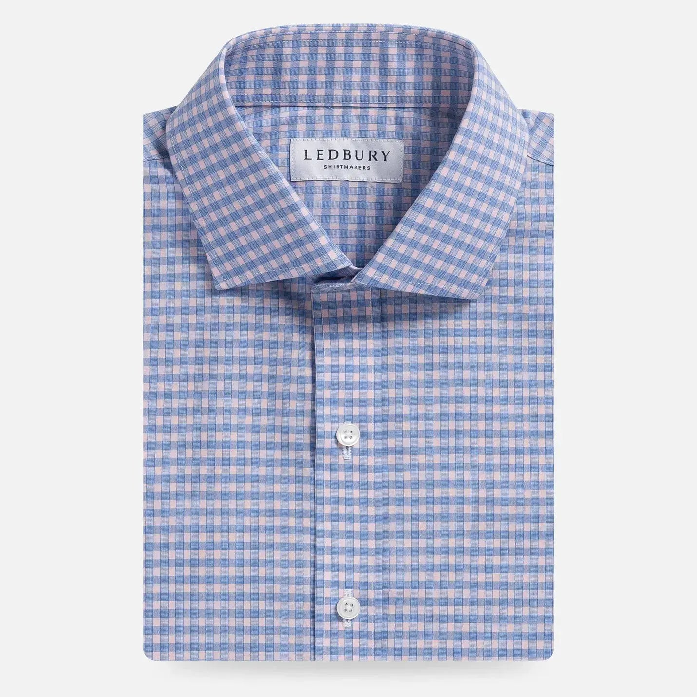 The Pink Foley Gingham Custom Shirt Custom Dress Shirt- Ledbury