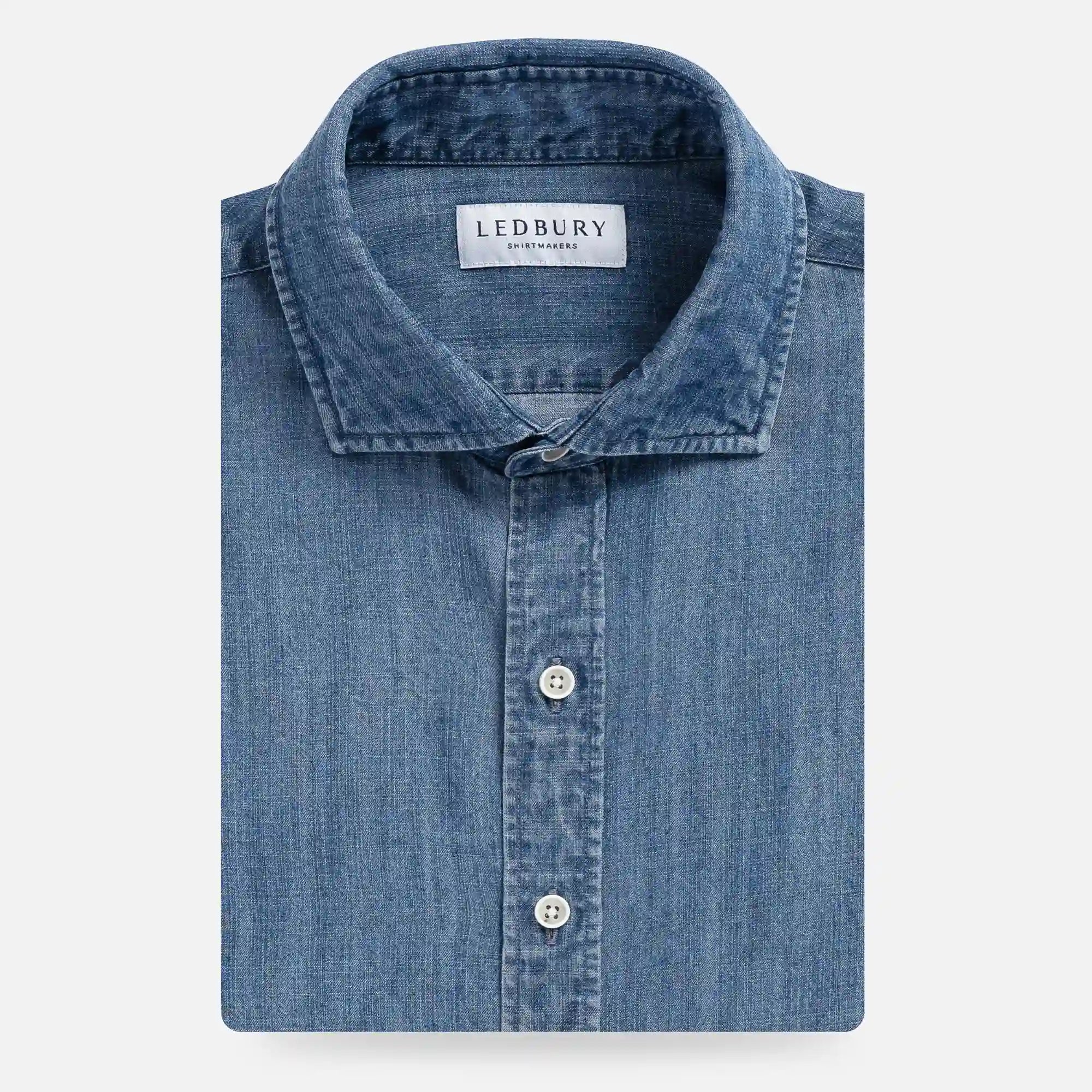 The Blue Easton Denim Custom Shirt Custom Casual Shirt- Ledbury