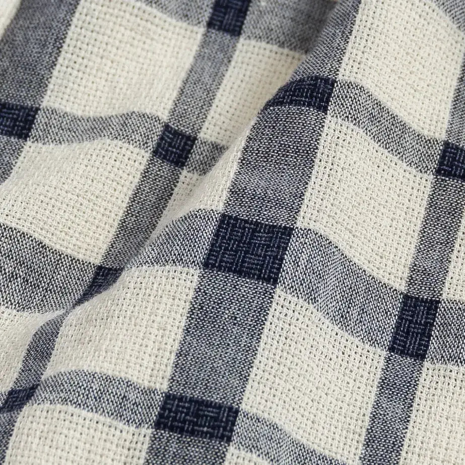 Ledbury Ivory Albiate Fletcher Windowpane shirt — Albiate cotton dobby fabric detail