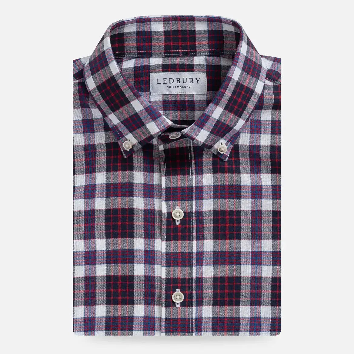 The Navy Blue Briar Madras Plaid Custom Shirt Custom Casual Shirt- Ledbury