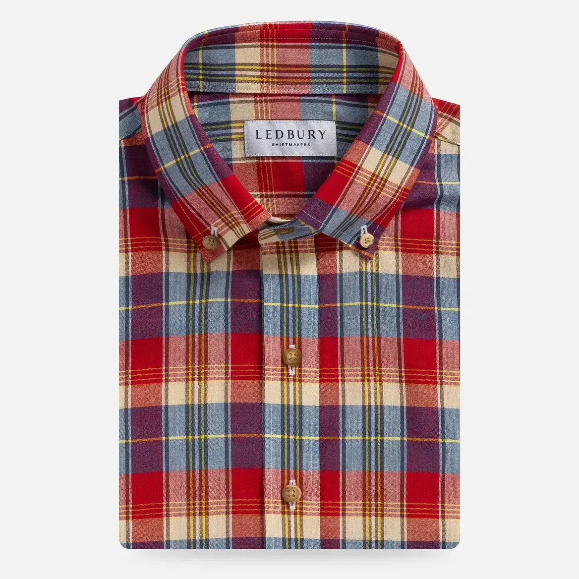 The Red Elba Madras Plaid Custom Shirt Custom Casual Shirt- Ledbury