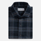 The Navy Levitt Flannel Custom Shirt Custom Casual Shirt- Ledbury